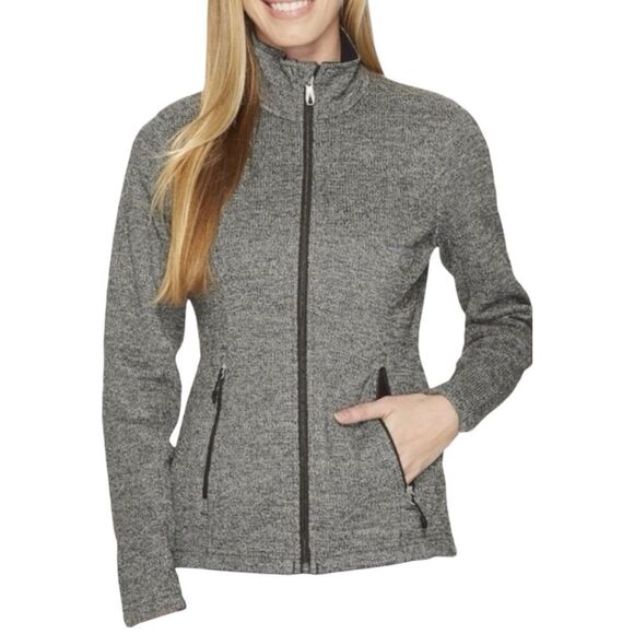 Spyder Jackets & Blazers - Spyder Grey Women’s Sweater Fleece Jacket Full-zip Closure Zippered Pockets Sm